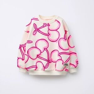 ZARA KIDS GRAFFITI PRINT SWEATSHIRT (CHERRY)